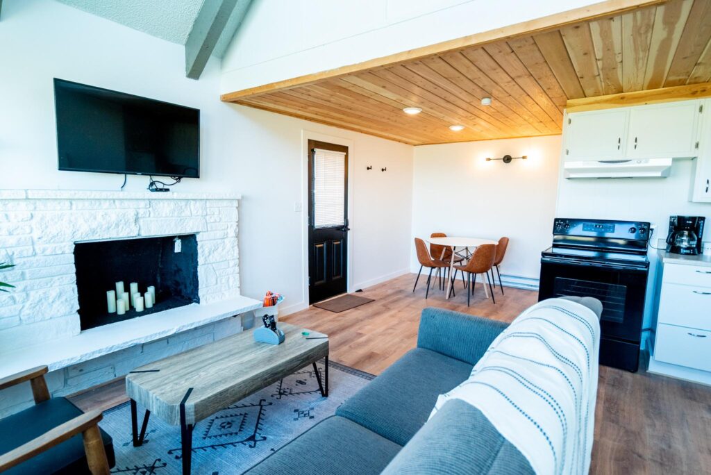 Interior of a Tidal House chalet