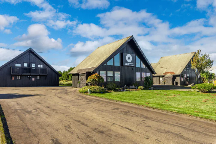 Exterior of the Tidal House A-frame cottages in Ocean Shores